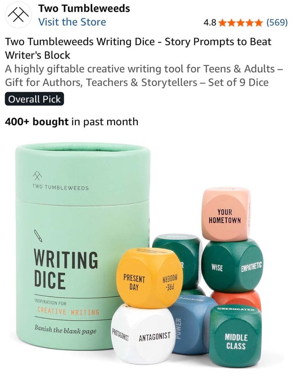 Writing Dice Set - Story Prompt Dice